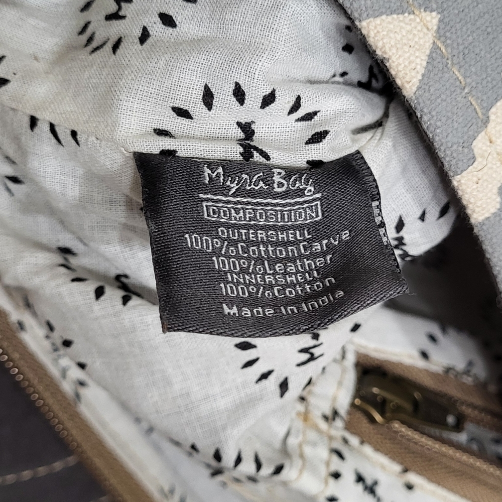 Myra Bag NWOT Artist's Impression Hairon Flapover Canvas & Leather Backpack - Picture 10 of 10